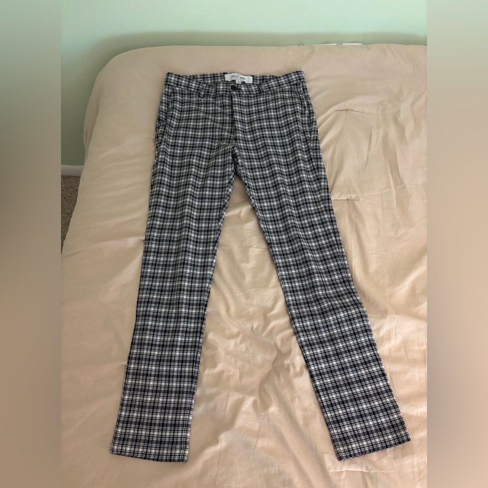 Men's Black and White Checkered Pants